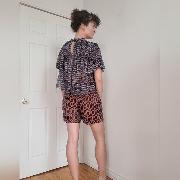 Isabel Marant Geometric Patterned Bohemian Silk Blouse - Picture 9 of 12